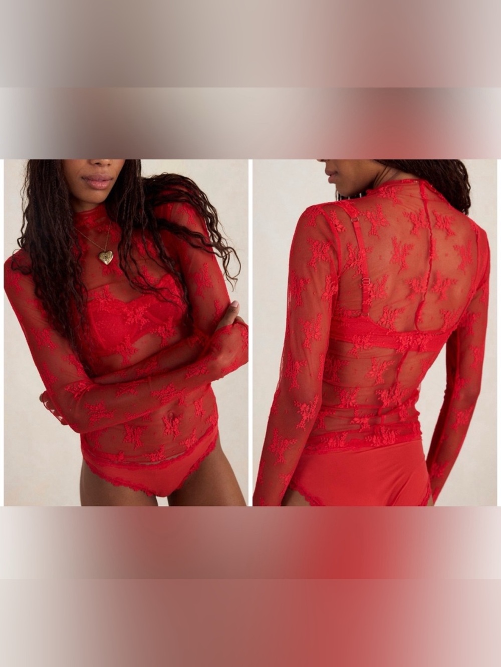 NWT Free People Intimately Lady Lux Layering Top - red racer flame - XS